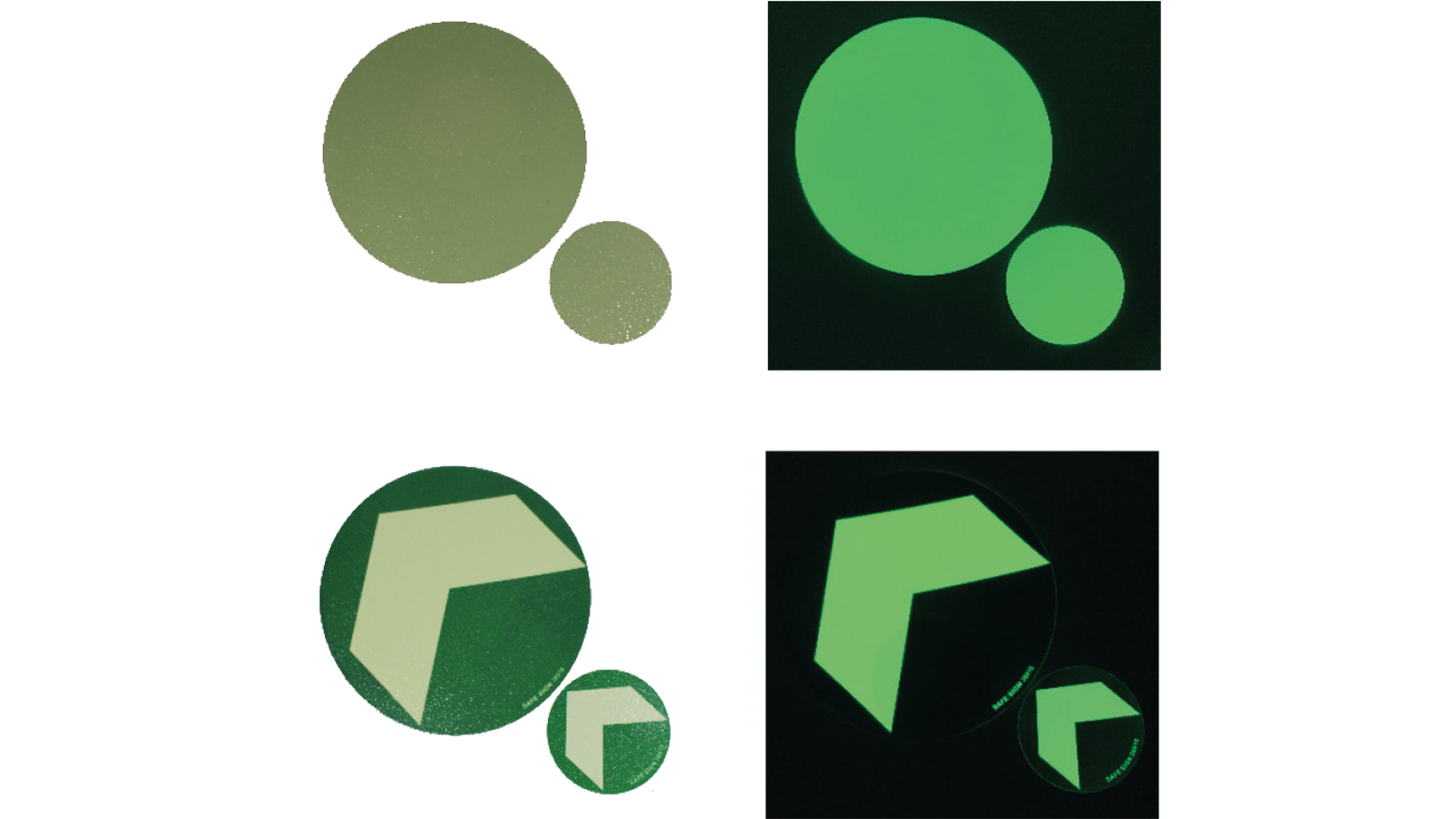 Photoluminescent trail dots